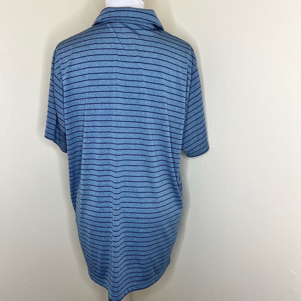 Puma Golf Polo Shirt XL Mens Blue Performance Striped Athleisure Sports Outdoor - Picture 3 of 7